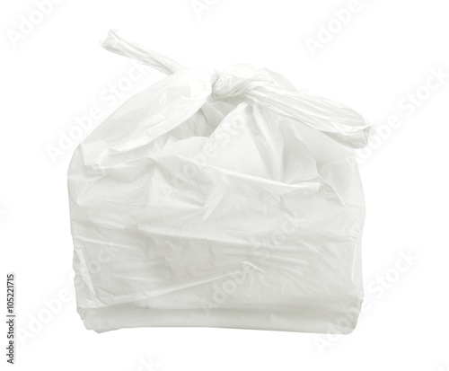 white plastic bag isolated on white background with clipping path