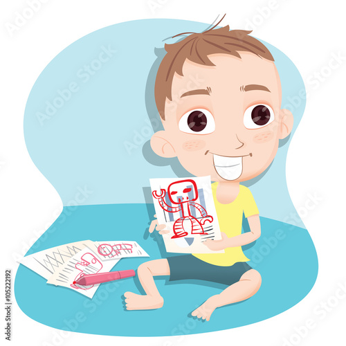 cartoon naughty kid.