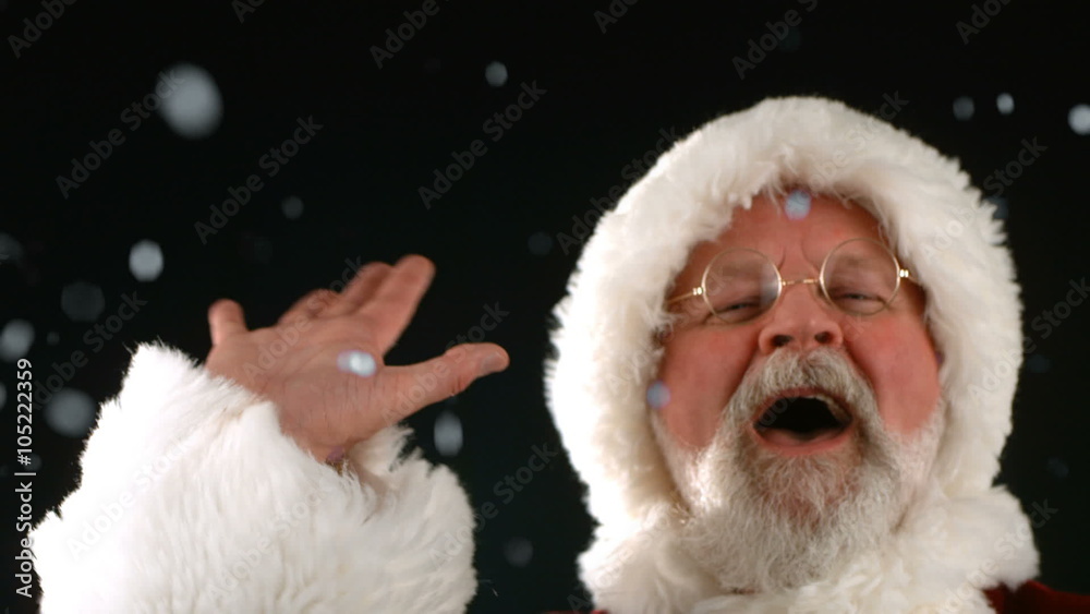 Santa Claus waving and laughing Santa Claus waving and laughing
