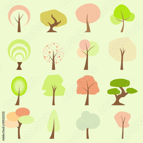 Wallpaper Mural tree flat icons Torontodigital.ca