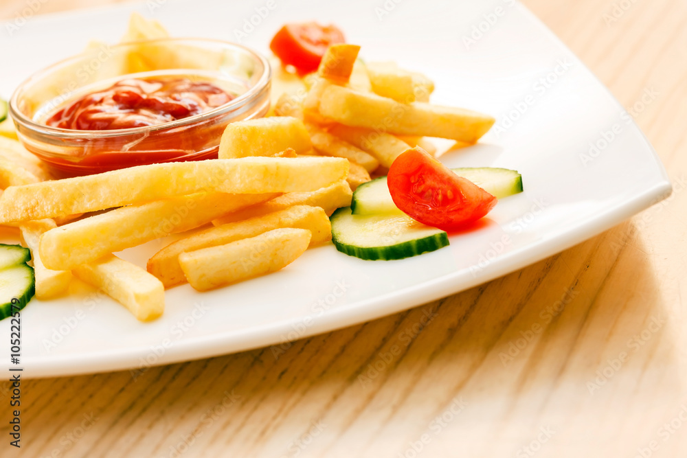French Fries with ketchup