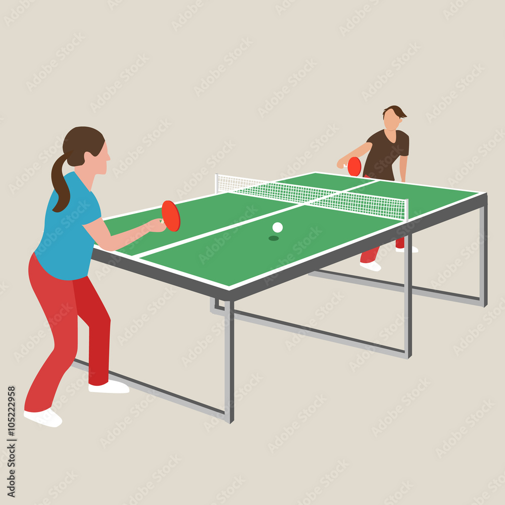 table tennis ping pong woman female girl athlete play sport games cartoon  drawing illustration vector de Stock | Adobe Stock
