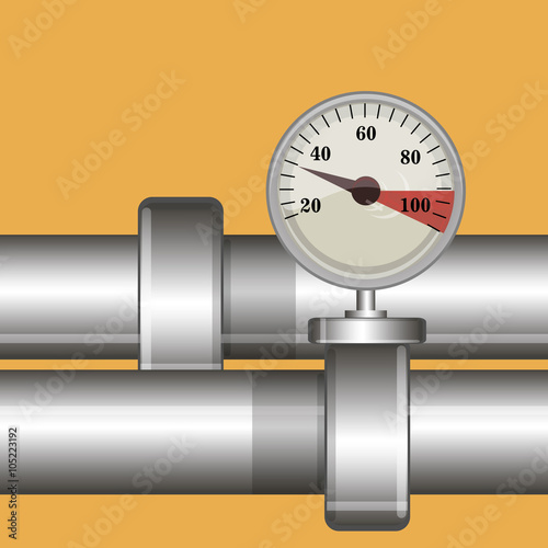 Metal pipe and gauge vector background