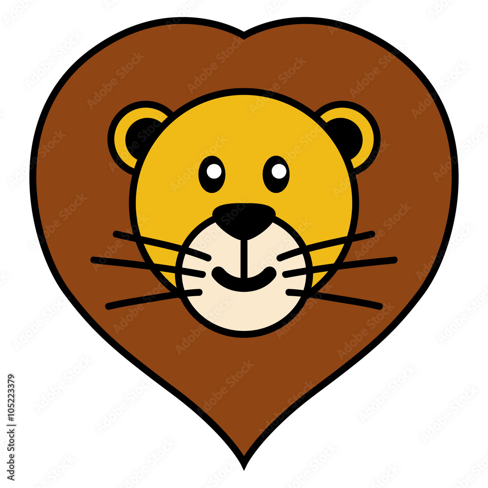 Simple cartoon of a cute lion Simple cartoon of a cute lion