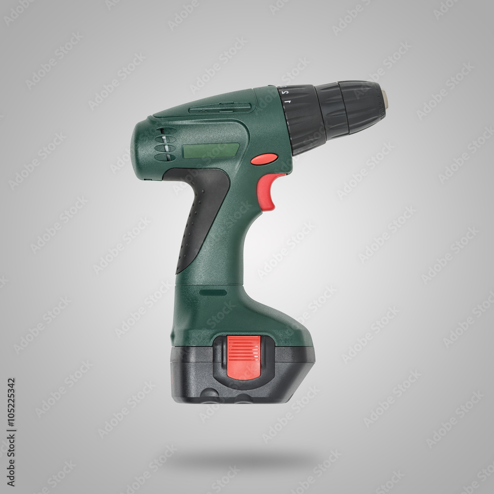 Green drill on gray background like icon Green drill on gray background like icon