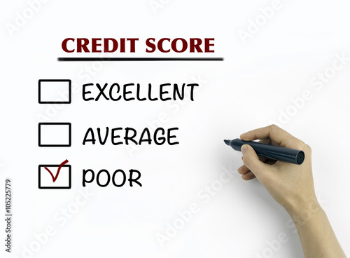 Hand with marker writing Credit Score concept