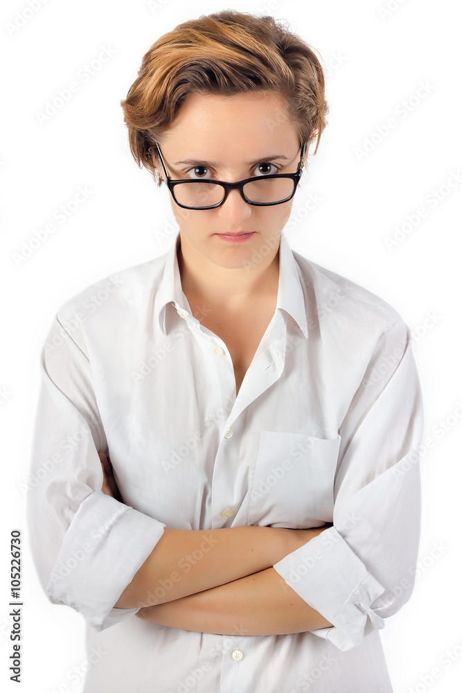 Woman with angry look. Annoyed stare. Copy Space Woman with angry look. Annoyed stare. Copy Space