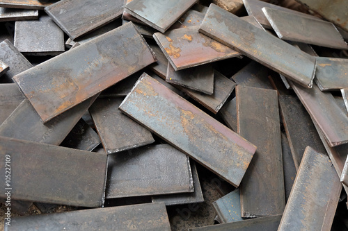 Iron, Stack of scrap steel.