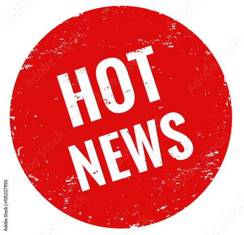 Stempel Grunge hot news rot button