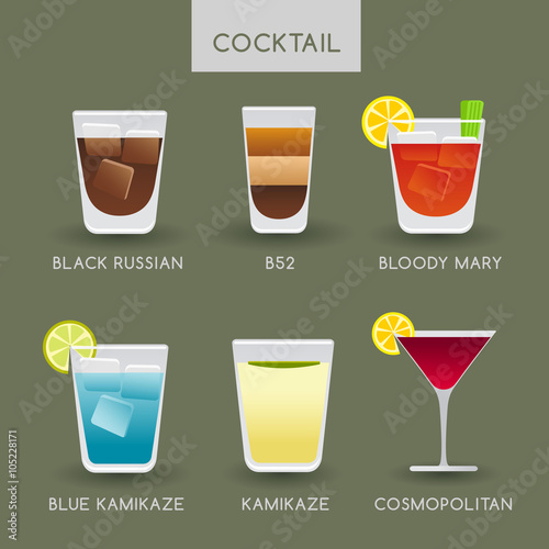 Cocktail Flat Icon Set I