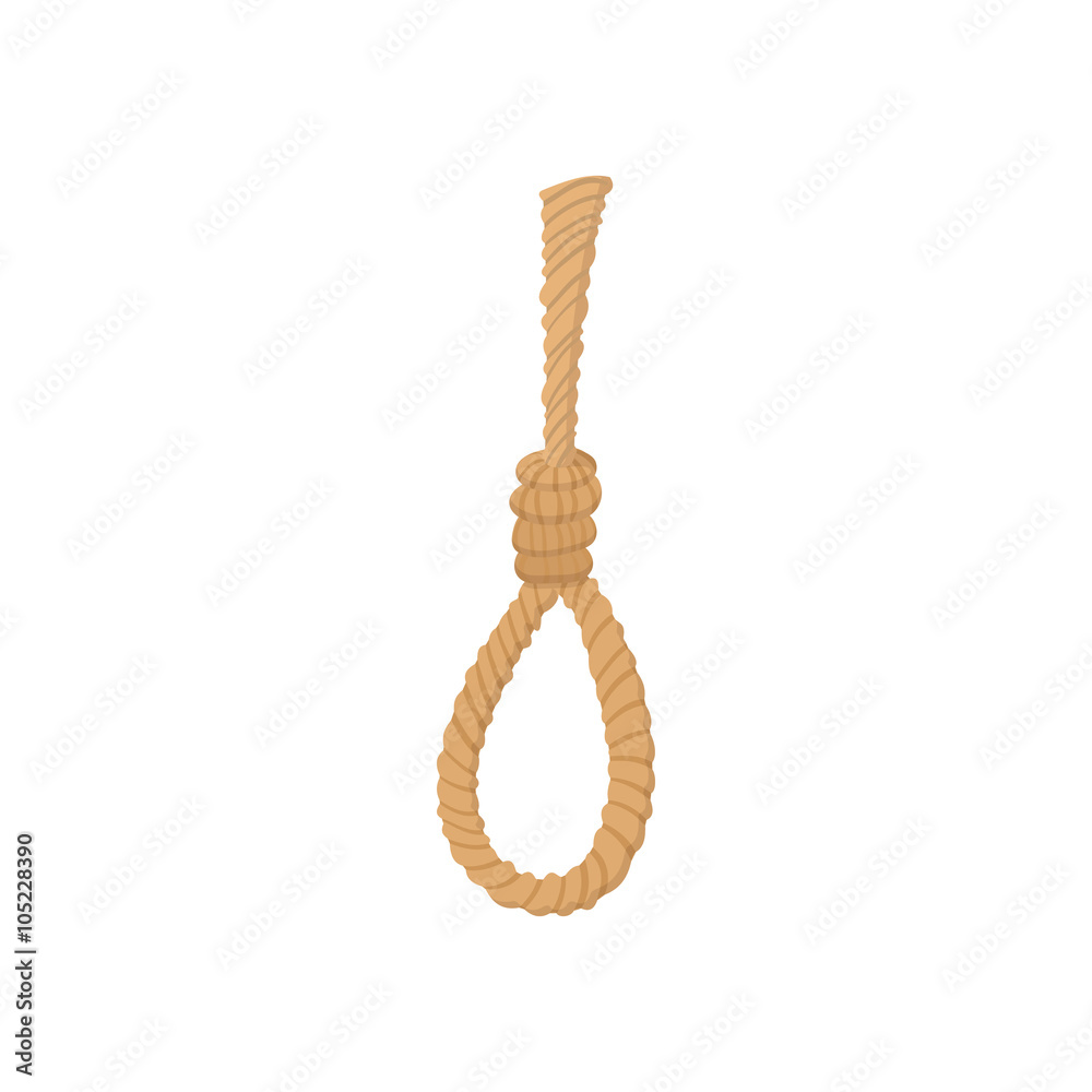 Hangman noose icon, cartoon style 