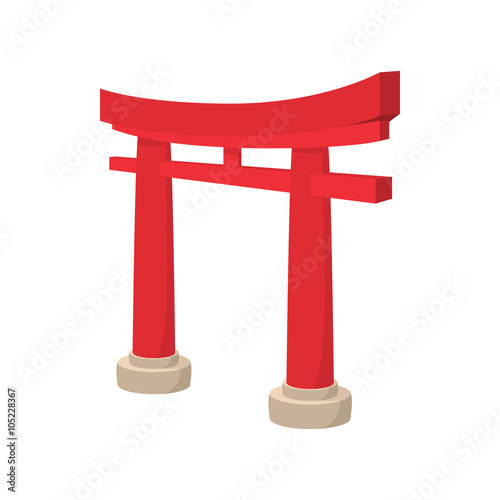 Gate Torii icon, cartoon style