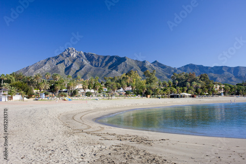 Fotografi Beach in Marbella on Costa del Sol in Spain