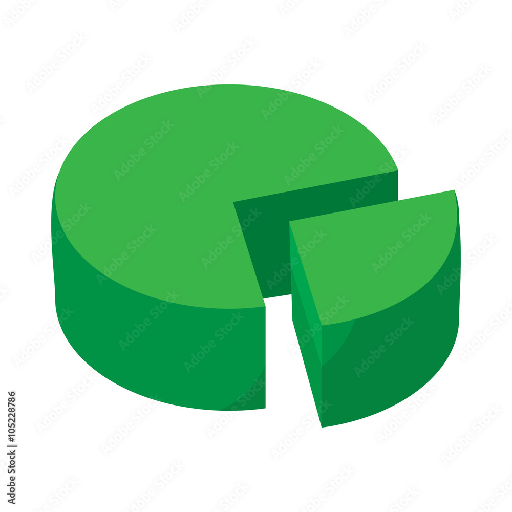 Pie chart icon, cartoon style