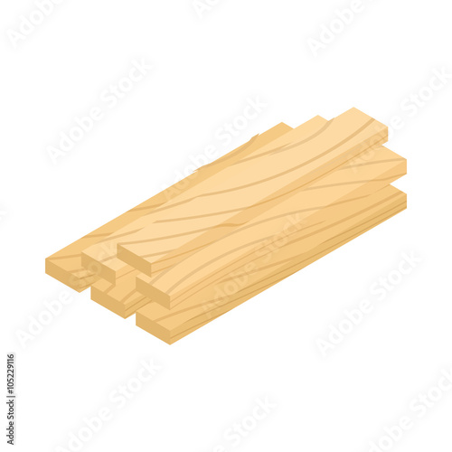 Wood planks icon, isometric 3d style