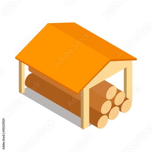 Shed icon, isometric 3d style