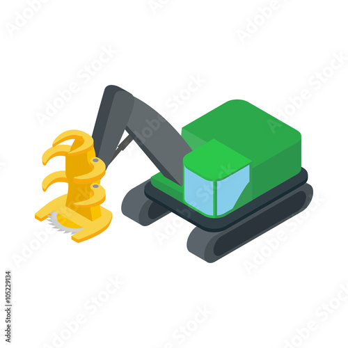 Log loader icon, isometric 3d style