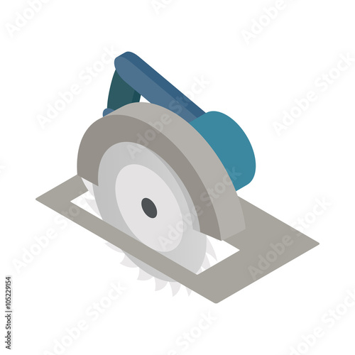Circular saw icon, isometric 3d style