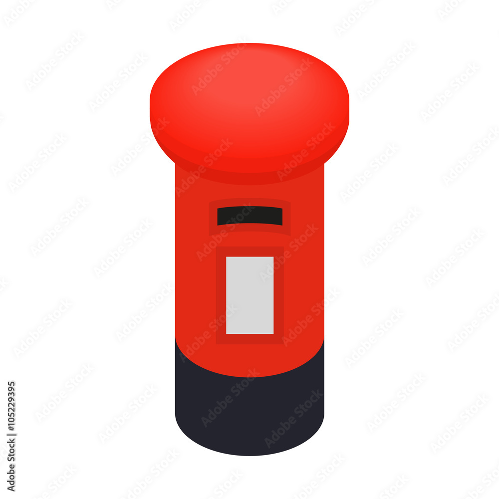 London red mail box icon, isometric 3d style London red mail box icon, isometric 3d style