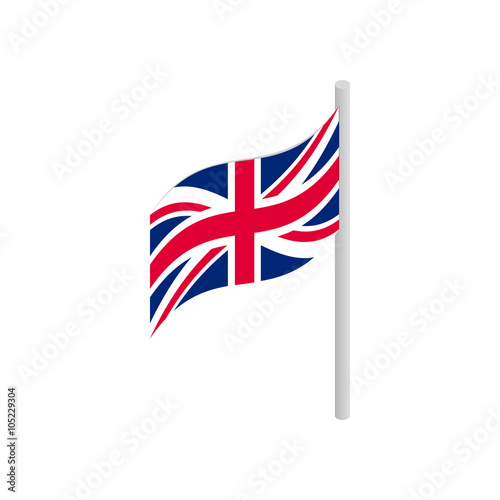 Canvas-taulu Great Britain flag with flagpole icon