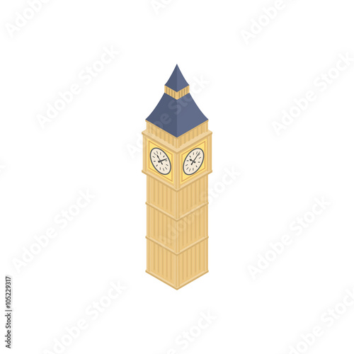 Big Ben in Westminster, London icon