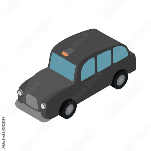 London black cab icon, isometric 3d style