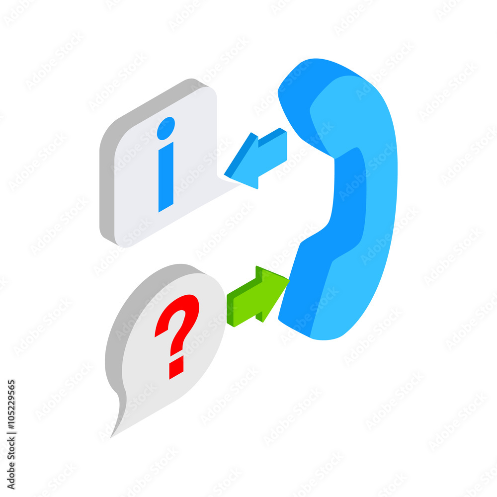 Question and answer mark icon, isometric 3d style Question and answer mark icon, isometric 3d style