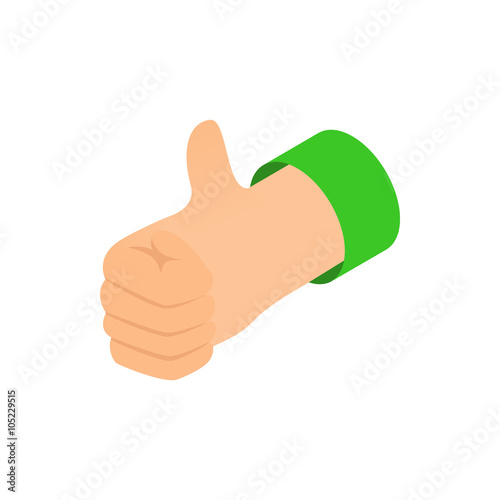 Thumb up icon, isometric 3d style