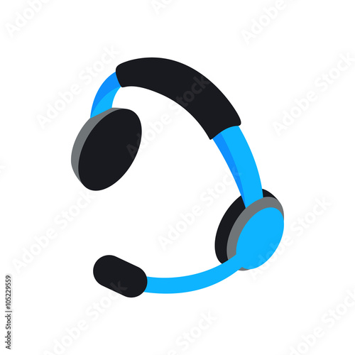 Headset icon, isometric 3d style 