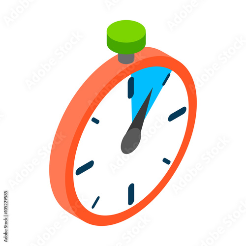 Stopwatch icon, isometric 3d style 