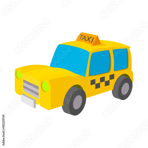 Taxi icon in cartoon style