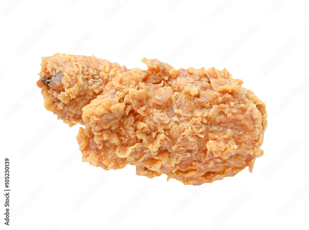 Fried chicken isolated on white background. Clipping path. Fried chicken isolated on white background. Clipping path.