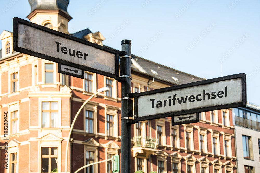 Fototapeta premium Schild 60 - Tarifwechsel