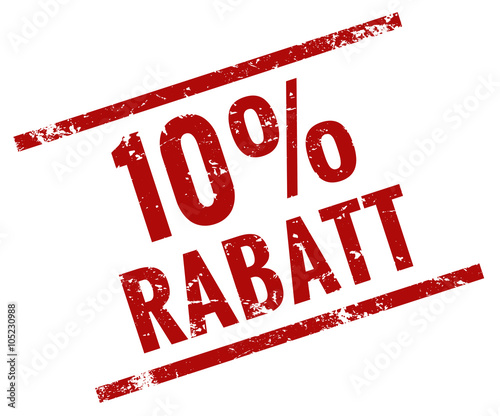 10 % Rabatt Stempel rot grunge