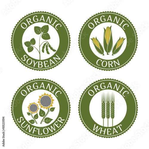 Badges vegetarian plants