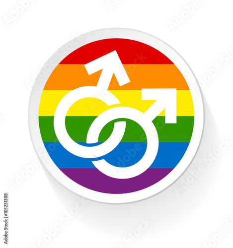Button Arrows Male Gay Rainbow
