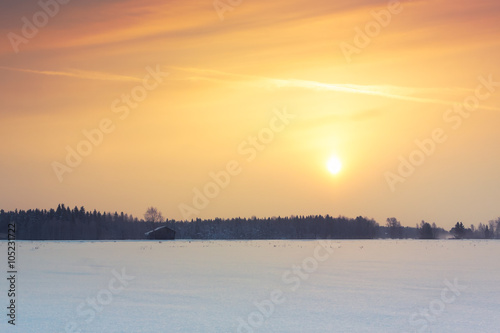 Orange Sky Of The Winter Sunrise