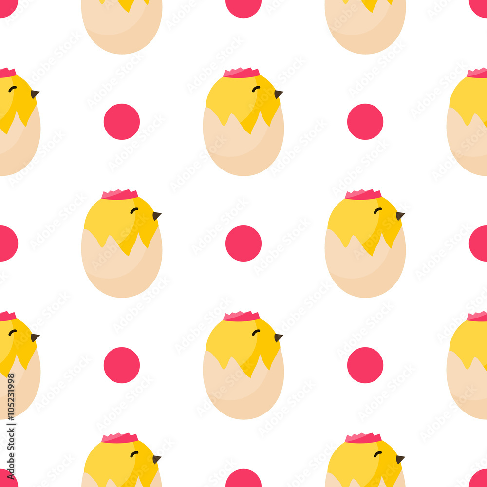 Seamless vector pattern with chiken.