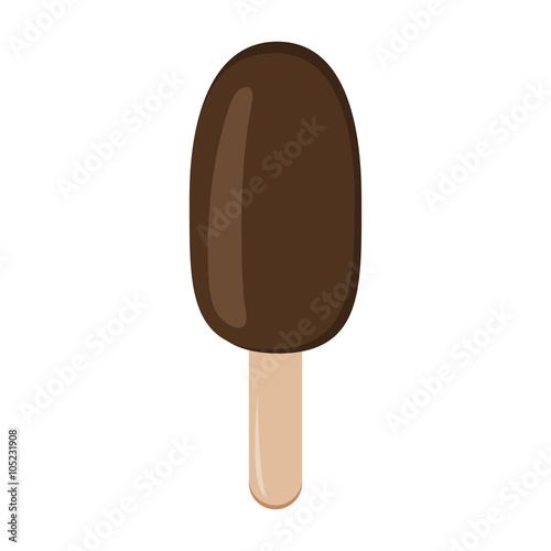 Classic chocolate ice cream isolated on white background. 