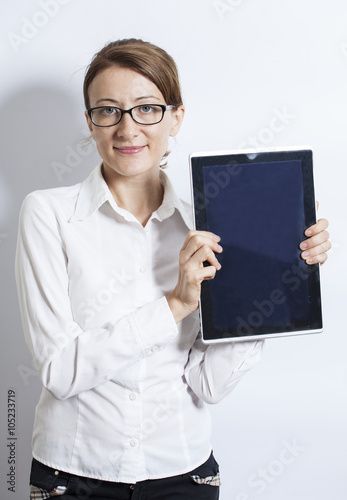 Business woman using digital tablet computer