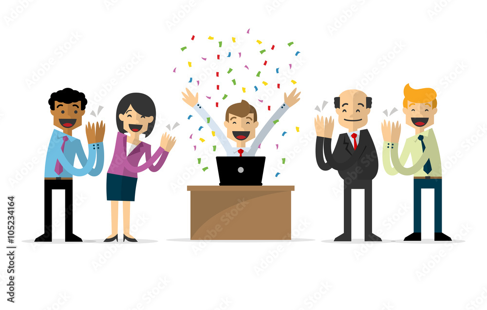 Vector of a businessman get a promotion, success Vector of a businessman get a promotion, success