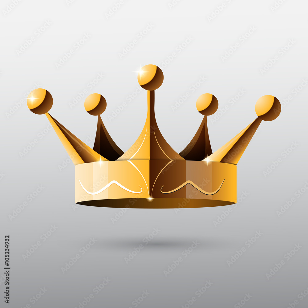 Isolated gold crown eps 10 vector illustration Stock Vector | Adobe Stock