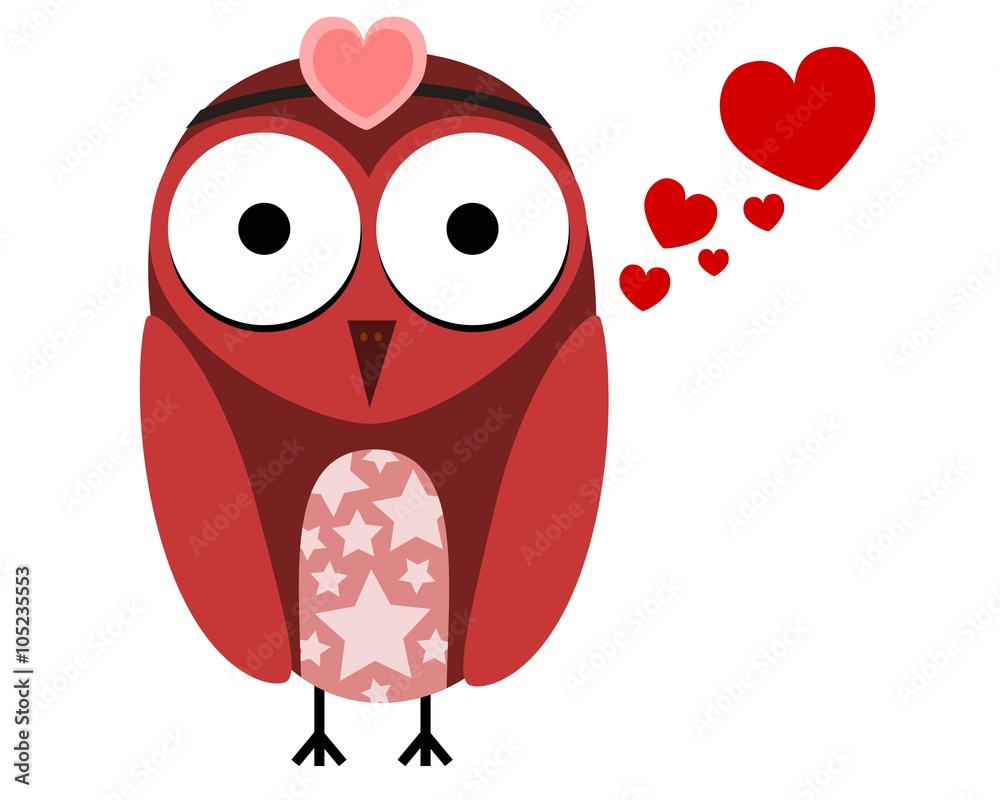 Cartoon owls in love. EPS 10.
