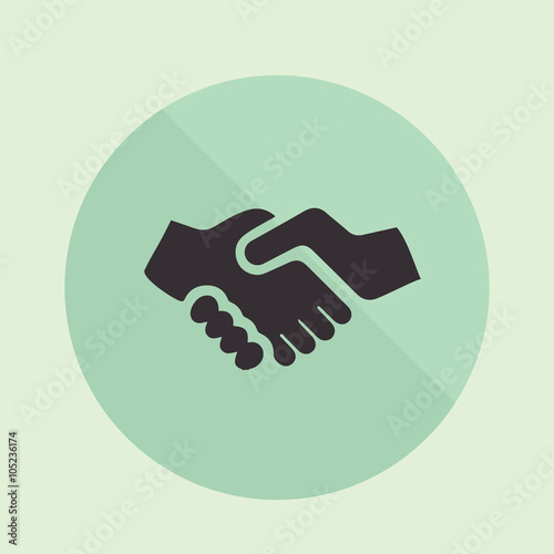 Handshake flat icon. Handshake isolated background. Handshake vector illustration. Concept business, finance, partnership, deal