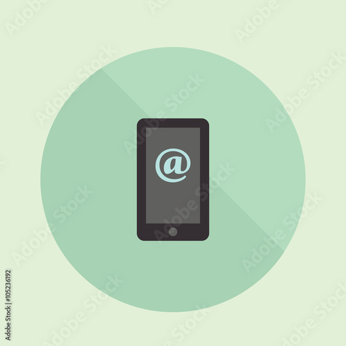 Mobile icon. Mobile e-mail message. Mobile mail. Phone icon. Mobile vector illustration. Telephone icon. Smartphone icon. Smartphone vector illustration. Smartphone isolated background.