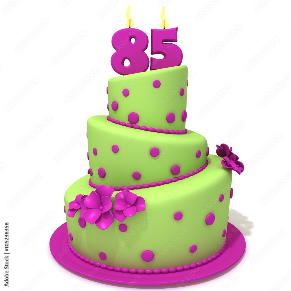 Birthday cake with number eighty five