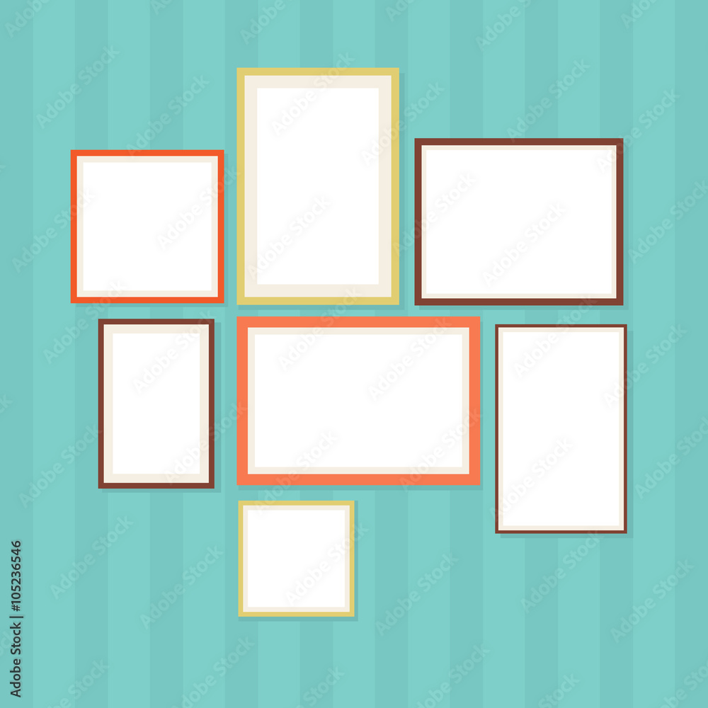 Photo frame vector illustration. Photo frame set in flat style. Photo frame isolated on a retro background Photo frame vector illustration. Photo frame set in flat style. Photo frame isolated on a retro background