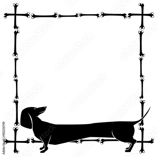 frame with dachshund