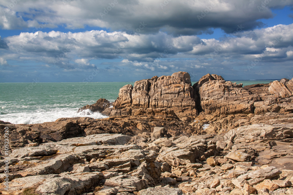Site panoramique des rochers de Saint Guénolé, Bretagne, Finistère, France