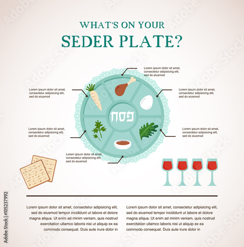 Passover seder flat icons  photo